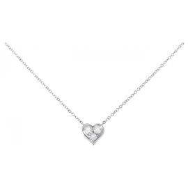 Tiffany & Co Tiffany Sentimental Platin Diamant Halskette Silber