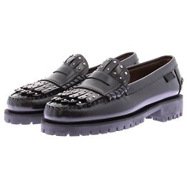 Max Mara Mocassini neri e argentati Nero
