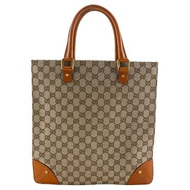 Gucci GG Canvas Brown A4 Tote Bag Brown