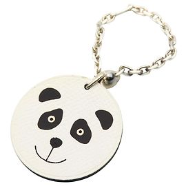 Hermès Hermes Panda Print Handbag Charm Black White
