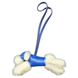 Hermès HERMES Buddy Bag Charm in Blue and White White Blue