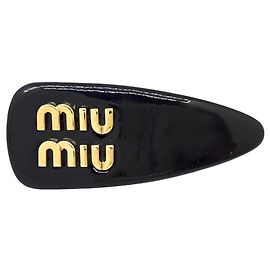 Clipe de cabelo em couro envernizado MIU MIU Preto