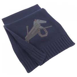 Stola in seta e cashmere blu navy Hermès Blu navy
