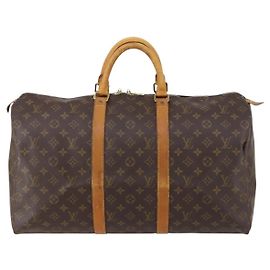 Louis Vuitton Keepall Bag Monogram Canvas 50 Brown