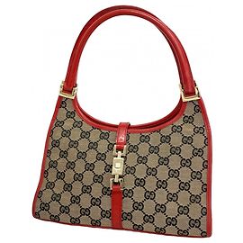 Borsa Tote Jackie in Canvas GG di Gucci Marrone Rosso