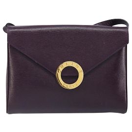 Céline Bolsa de ombro em couro com logo circular Celine Roxo