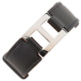 Hermès Hermes Chamonix Leather Bangle Bracelet Black
