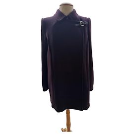 Miu Miu Wool Coat Dark Purple Dark purple