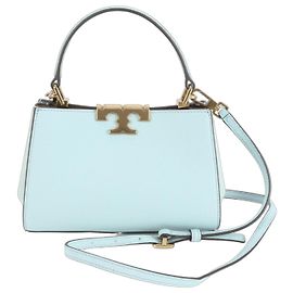 Tory Burch Eleanor Mini Satchel Leather 2-Way Shoulder Bag Light blue