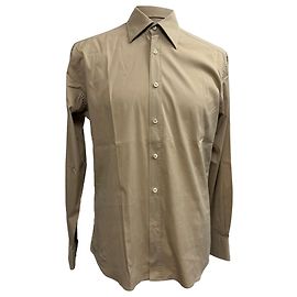 Prada Button-Down Hemd mit langen Ärmeln aus beigem Baumwollstoff Beige