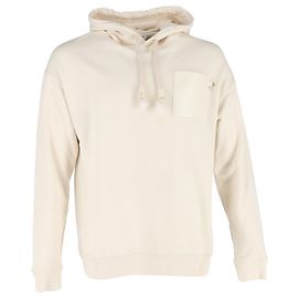 Loewe Anagram Kapuzenpullover aus Creme Baumwolle Weiß Roh