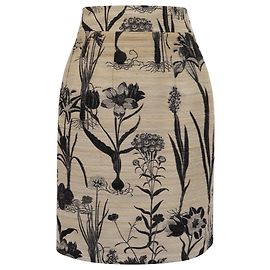 Falda de seda blanca con estampado floral Oscar de la Renta Otro