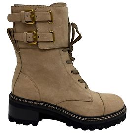 Botas de combate Mallory em camurça bege da See by Chloé Bege