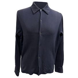 Camicia a maniche lunghe con bottoni Prada in cotone blu navy Blu Blu navy