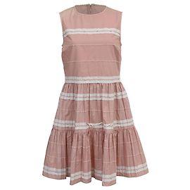 Abito Mini Red Valentino in Cotone Rosa Marrone Rosa