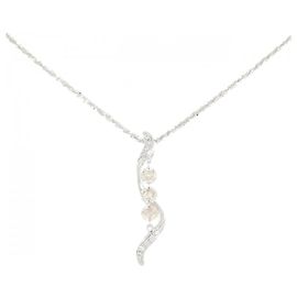Autre Marque Diamant-Halskette aus Weißgold Au750 Silber