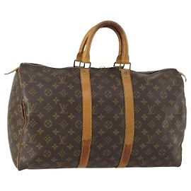 Sac Keepall Louis Vuitton en toile Monogram 45 Marron
