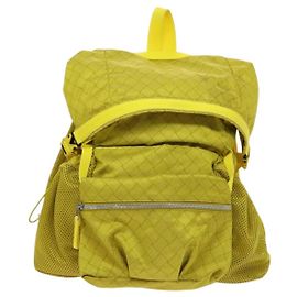 Mochila vintage de nylon Bottega Veneta Amarillo