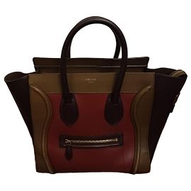 Céline Bolsa Celine Luggage em couro multicolorido Marrom Vermelho Outro