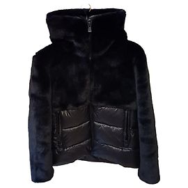 Blauer jacket in eco-fur and quilted nylon Black