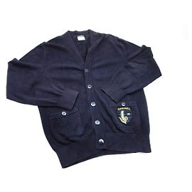 Marineblauer Cardigan Chanel Uniform von Karl Lagerfeld Marineblau