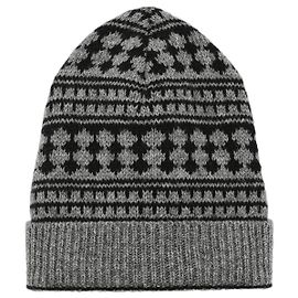 Gorro de punto geométrico jacquard gris y negro Saint Laurent Paris Hedi 2015 Negro Gris