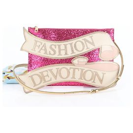 Bolsa de couro brilhante D&G Devotion da Dolce & Gabbana Rosa