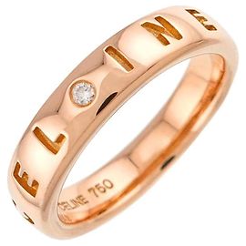 Céline Celine 18K Pink Gold Diamond Band Ring Other