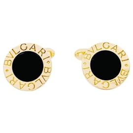 Bulgari Manschettenknöpfe "BULGARI BULGARI", Gelbgold und Onyx. Andere