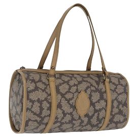 SAINT LAURENT Bolsa de mão de couro bege Auth 170128 Bege