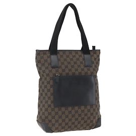 Borsa Tote GG Canvas Gucci Nera Argento 019 0401 Auth ep13216 Nero Argento