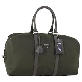 Borsa Boston PRADA in nylon khaki argento autentica mr1945 Argento Cachi