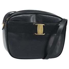 Borsa a Spalla Salvatore Ferragamo in Pelle Nera e Oro Auth BA9913 Nero D'oro
