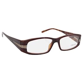 PRADA Glasses plastic Brown Auth bs33046 Brown