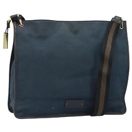Borsa a Spalla Sherry Line GUCCI in Tela Nera e Oro 90656 Auth hk3366 Nero D'oro