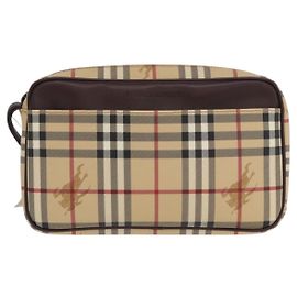 Pochette de lona con estampado Nova Check de Burberry Beige