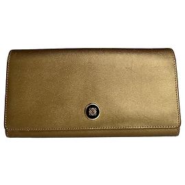 Cartera larga de cuero Loewe Madrid vintage dorada Dorado