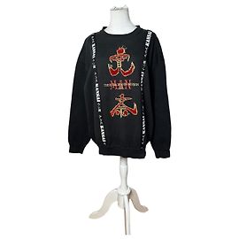 Autre Marque Pull ras du cou abstrait vintage Kansai Yamamoto noir M Noir