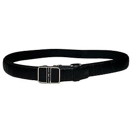 Cinto de couro preto com estampado de cobra vintage Yves Saint Laurent Preto