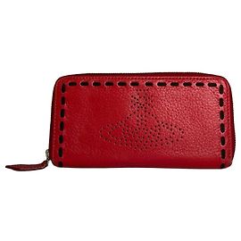 Vintage Vivienne Westwood Zippy Leather Wallet Red Red