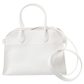 The Row Soft Margaux 10 Leder 2Way Handtasche in Weiß Beige
