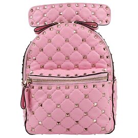 Valentino Garavani Rockstud Spike Leather 2Way Backpack in Pink Pink