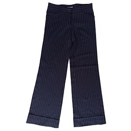 Dolce & Gabbana Bootcut Hose Schwarz Wolle Schwarz