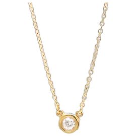 Tiffany & Co Collier Pendentif en Or Rose Tiffany Diamonds by the Yard Doré