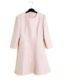 Christian Dior 2015 Vestido de Cetim de Algodão Rosa FR36 Raf Simons UK8 US6 Rosa