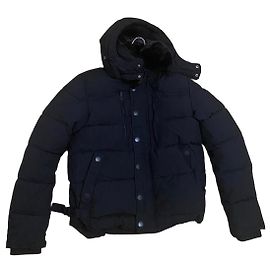 Autre Marque Casaco acolchoado preto com capuz e pelo sintético Preto