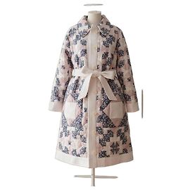 Claudie Pierlot Abrigo acolchado con estampado floral Rosa Blanco Azul