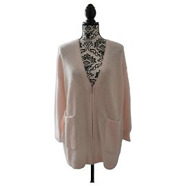 Des Petits Hauts Cardigan zippé rose pâle en maille Rose