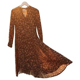 Des Petits Hauts Langes Blumenkleid Pink Bordeaux