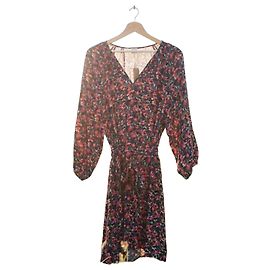 Des Petits Hauts Vestido largo con estampado floral Blanco Roja Azul Verde
